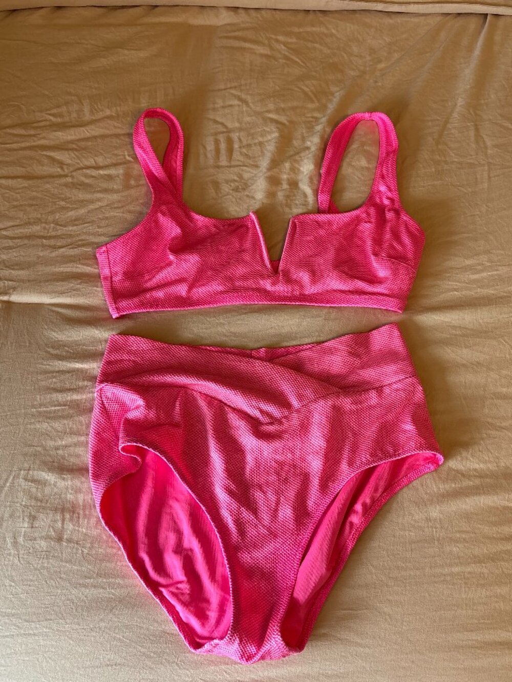 Aerie Hot Pink Shine Bikini